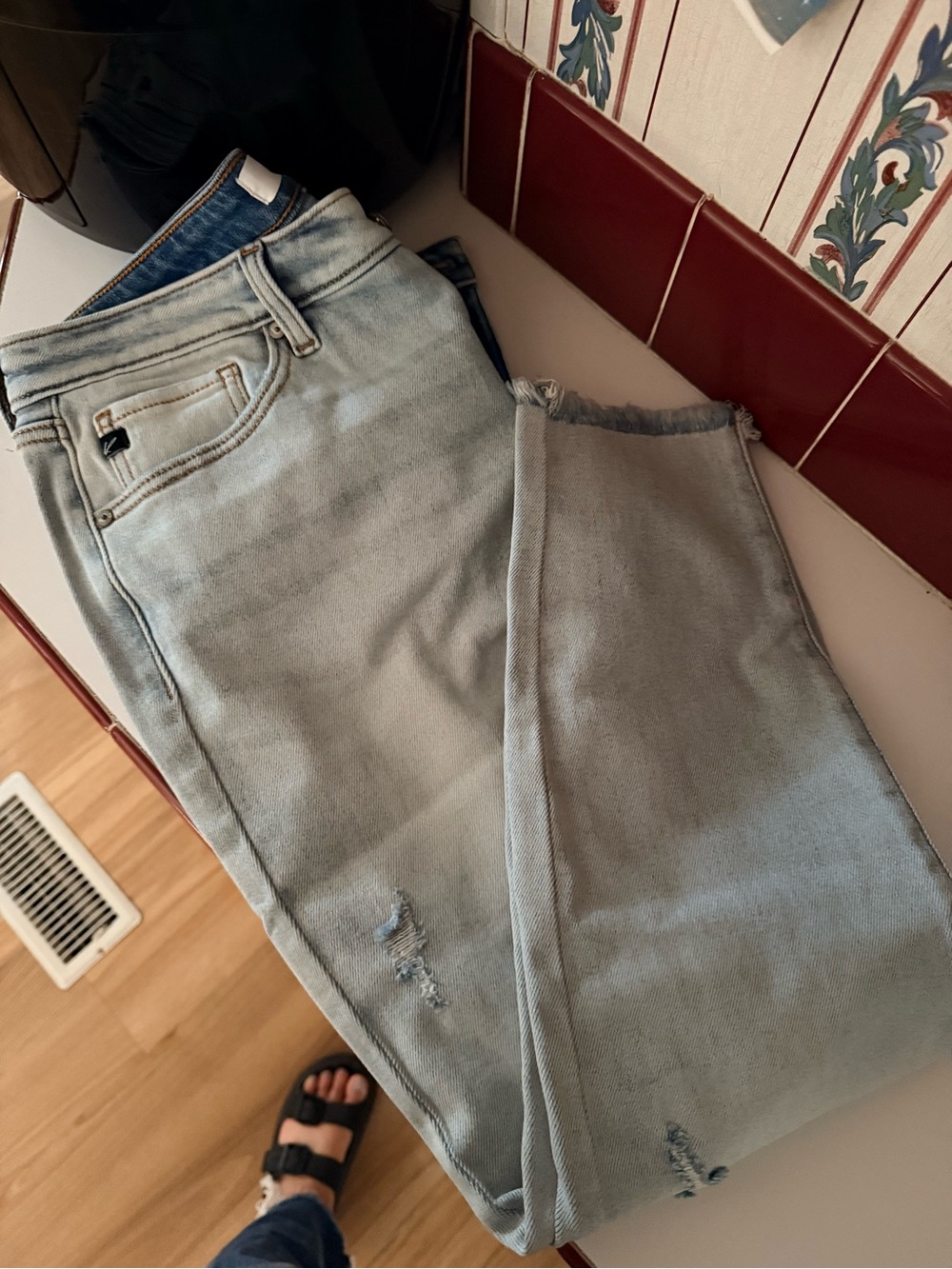 KanCan Light Blue Distressed Ankle Skinny Jeans - Picture 3 of 4